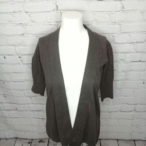 Express Dark Brown Open Front Knit Cardigan 3/4 Length Sleeve Sz XSmall